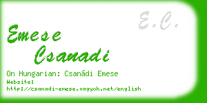 emese csanadi business card